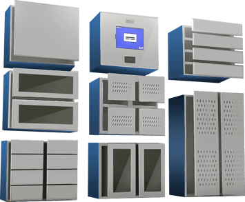 Modular intelligent laptop locker systems with customizable compartments for flexible device storage