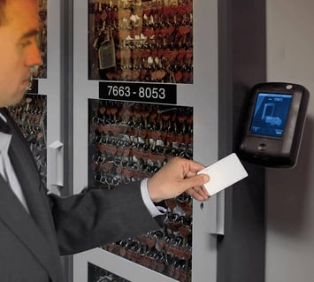 Access cards are used to access the key cabinet of the key management system