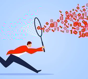 Man collecting information with a net