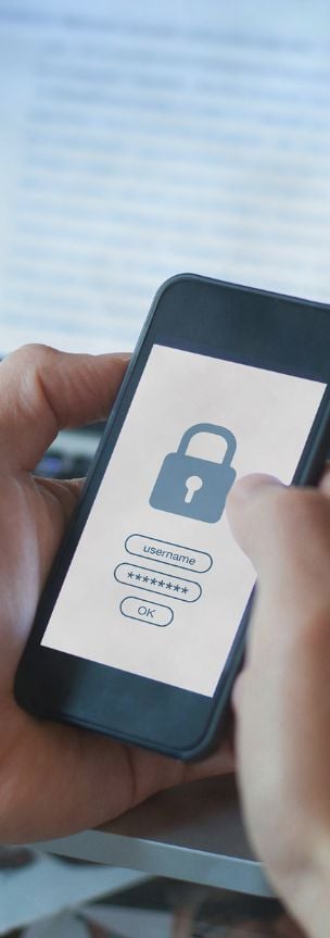 A mobile phone is used as a security measure in an enterprise security plan