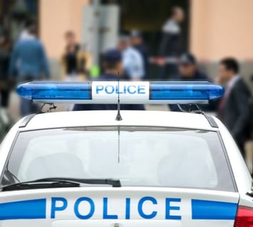 View of a police car from behind