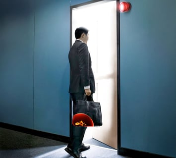 Employee triggering key exit alarm while attempting unauthorized key removal
