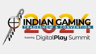 Indian Gaming Tradeshow banner, March 31 - April 3, 2025, San Diego, CA.