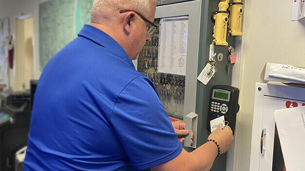 School security key management system with staff using electronic key cabinet - access control, key tracking system, school security solutions