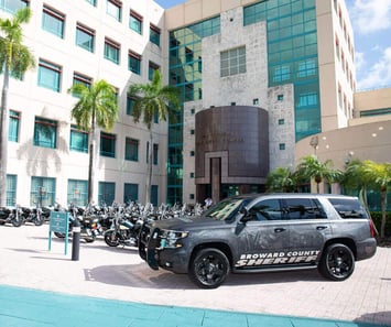 Broward County Sheriff’s Office building and fleet, illustrating smart locker and key tracking solutions for large law enforcement agencies