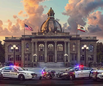 San Mateo County Sheriff’s Office with patrol vehicles, showcasing law enforcement agency equipped with advanced key management systems
