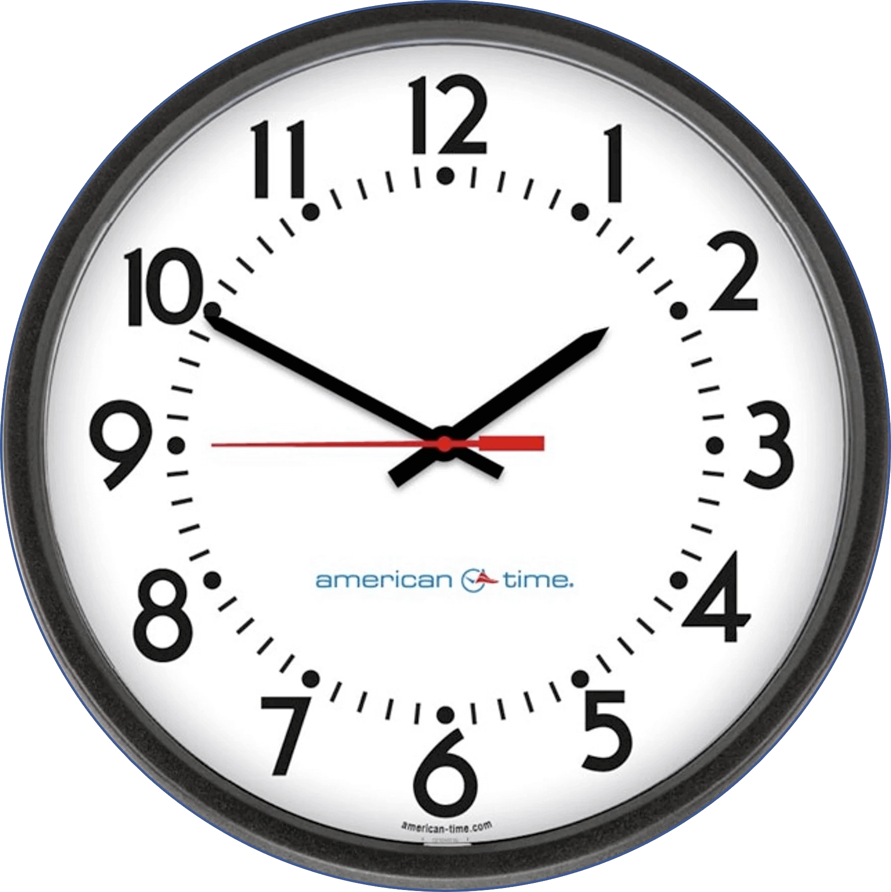 Analog-PoE-Round-Black-Wall-Clock-from-American-Time-CanadianTime-Systems