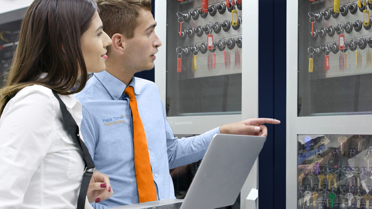 Key management system used by an employee to control keys to facilities