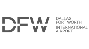 DFW Dallas Fort Worth International Airport Logo Gray